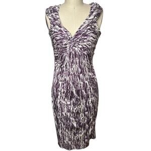 Giambattista Valli Purple Abstract Print Sleeveless Stretch Dress Women's Size S
